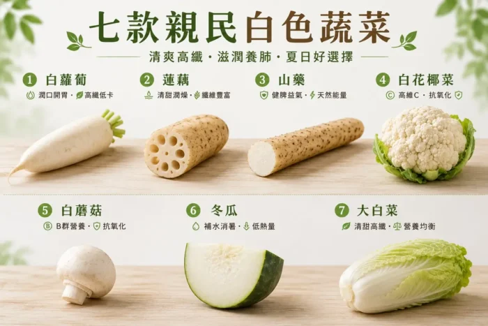 【嘉瑤食聊】仲夏容易口乾、皮膚燥？多吃七款白色蔬菜