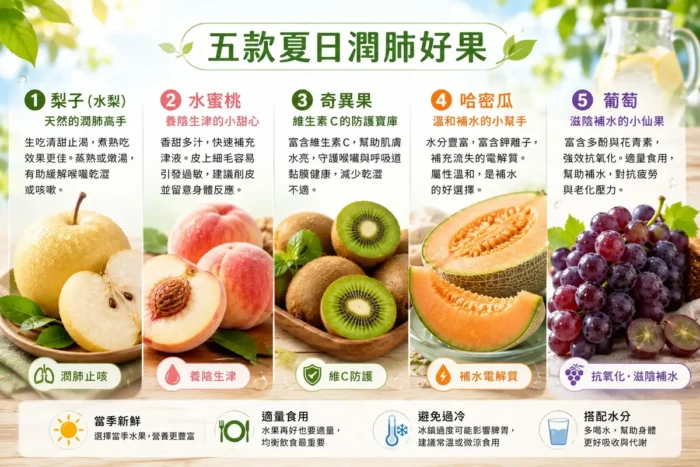 【嘉瑤食聊】夏日口乾舌燥、待冷氣房皮膚乾？五款潤肺養生果陪你清涼度夏